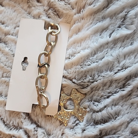 CRAVE Gold & Faux Pearl Heart Cross Necklace and Bracelet Set - Picture 8 of 9